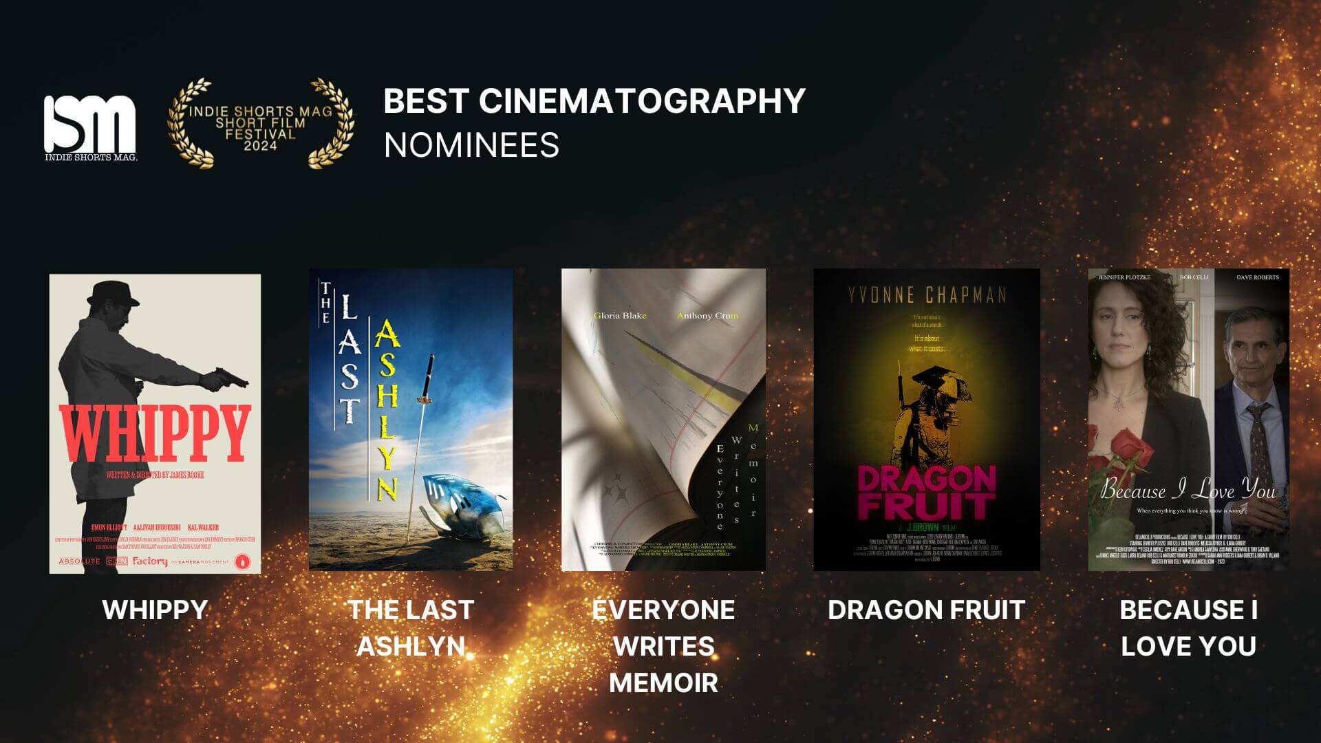 Indie Shorts Shorts Mag Short Film Festival (ISMSFF) 2024 - Best Cinematography - Nominees